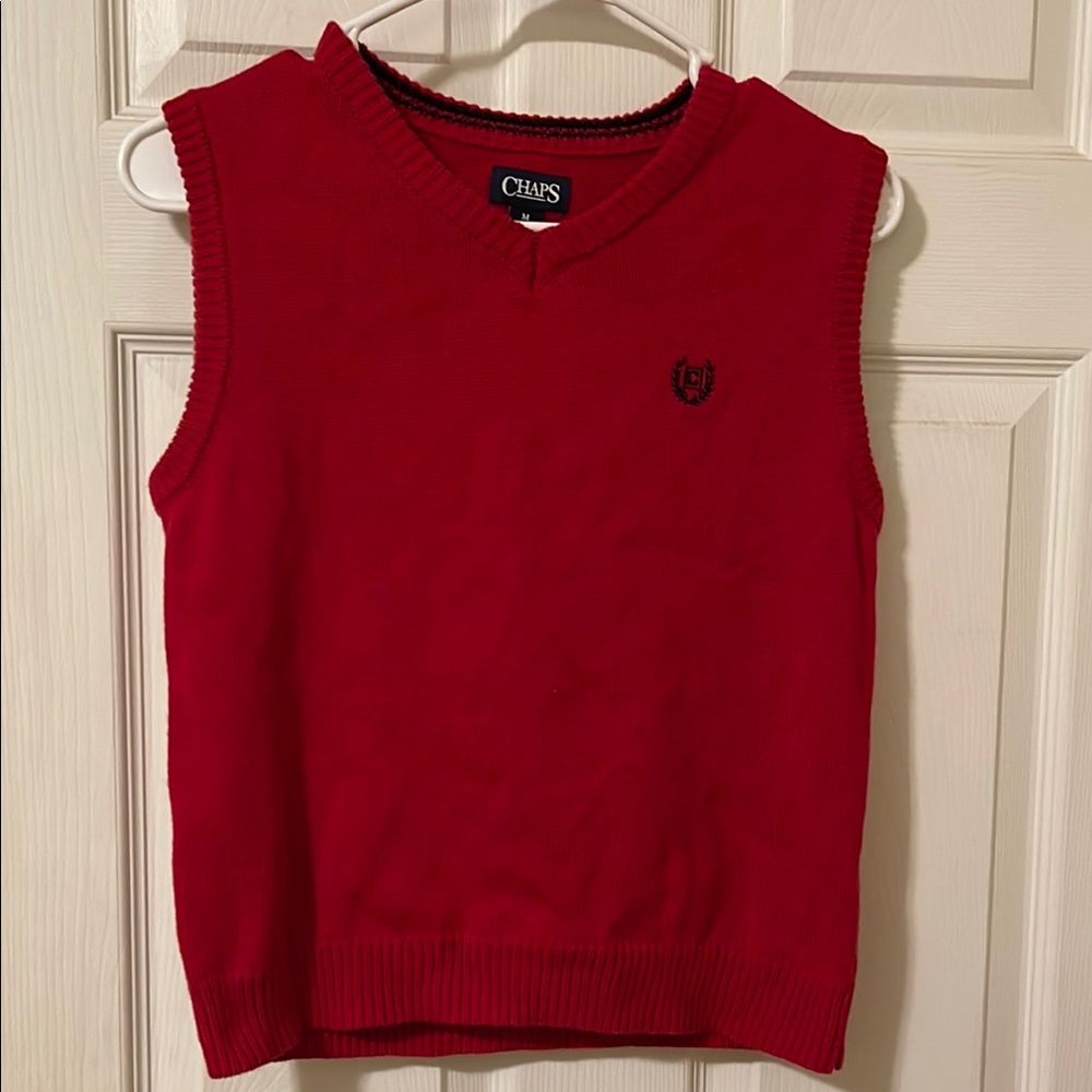 Chaps Red Sleeveless Sweater Vest